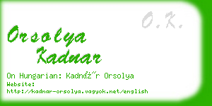 orsolya kadnar business card